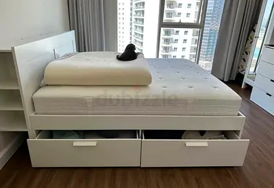 Ikea brimness king storage bed with ikea mattress