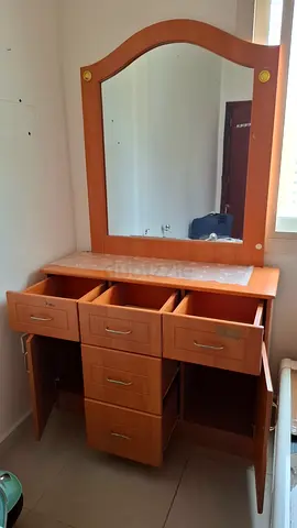 Wooden make-up table with mirror - good condition