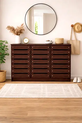 3 Door Wooden Shoe Cabinet – Modern Shoe Storage Solution For Dubai Homes