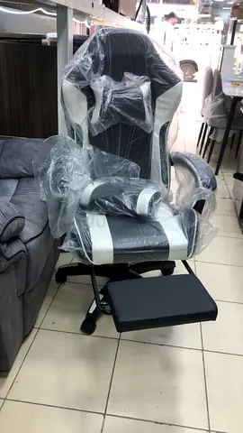 Black  White Ergonomic Gaming/Office Chair with Footrest - Like New