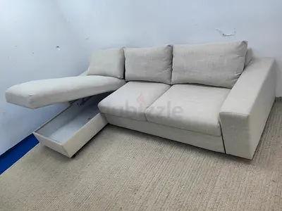Ikea vimle beige color lshape sofabed with storage space