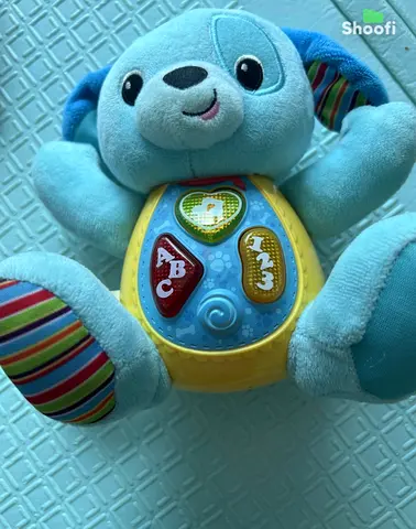 Plush Light-Up Educational Puppy Toy (Buttons: ABC, 1-2-3)