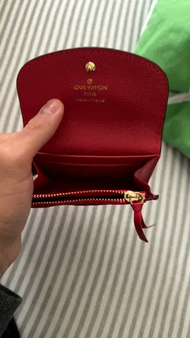 Louis Vuitton red compact leather card holder / coin purse
