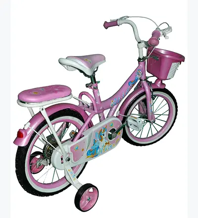 Pink Girls 12-inch Bicycle with Training Wheels and Front Basket
