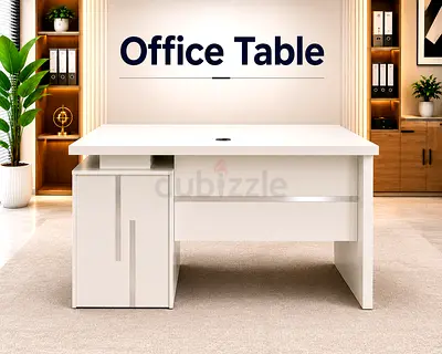 Modern White Office Desk with Storage Drawers – Executive Workstation Table For UAE Offices