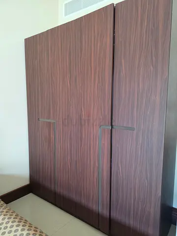 4-door Wooden Wardrobe dark brown