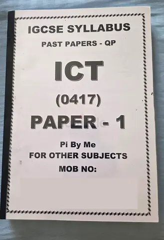 CIE IGCSE ICT 0417 Paper 1 Past Paper Booklet