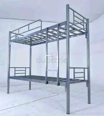 Sturdy Metal Bunk Bed - Twin Over Twin, Ladder Included
