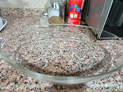 Large Round Glass Baking Dish / Ovenproof Pyrex-style Dish