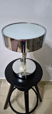 Ikea Chrome Table Lamp with White Glass Shade