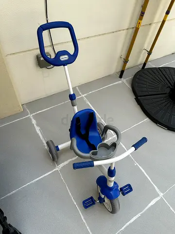 Little Tikes push trike with parent handle - blue, good condition