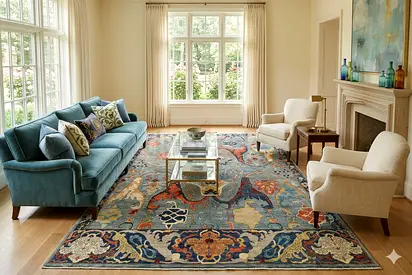 271 x 364 cm | Oriental Kawros Gray Area Rug Afghan Hand Knotted Veg Dye Wool carpet