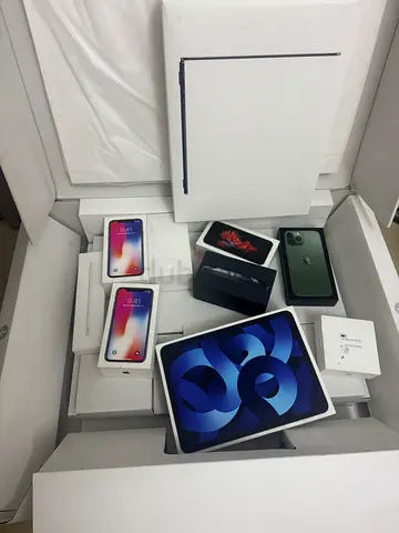 Collection of Apple iPhones, iPad Air and Accessories - Multiple Empty Boxes