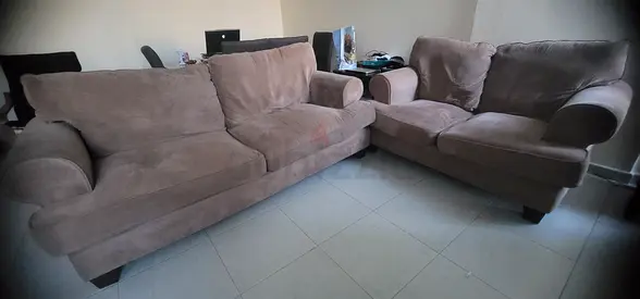 Large 2 Seater + small 2 seater Home centre Fabric Sofa - Comfortable Standard Design