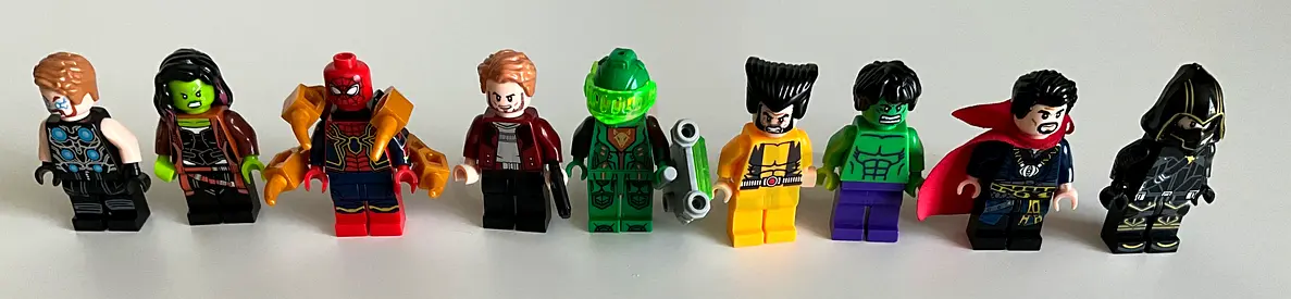 Collection of Mixed Superhero  Character Mini Figures (Lego-style)