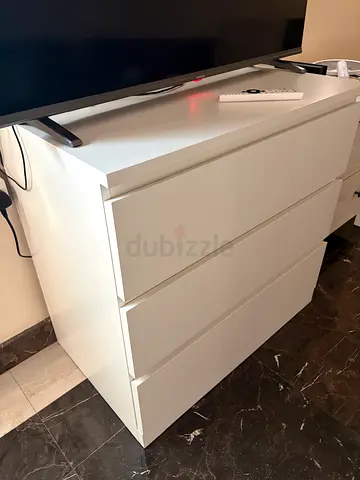 IKEA MALM 3-drawer Chest — White, 80x78 cm, Good Condition