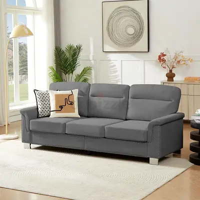 Foam cushion rolled arms 3 seater sofa