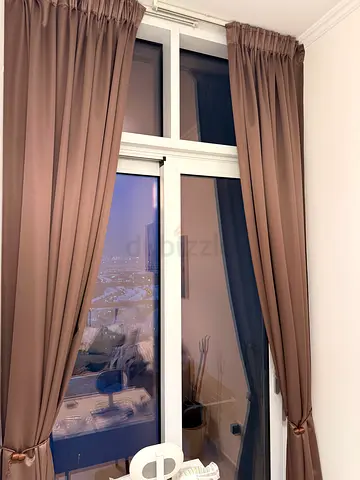 Brown blackout curtains set - good condition