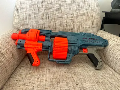 Large Nerf-style Rotating Drum Toy Blaster - Good Condition