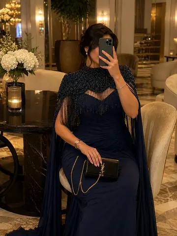 فستان سهرة فخم  كحلي
