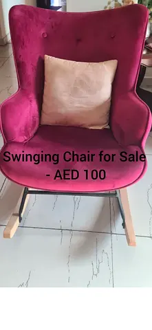 Pink Velvet Swinging Rocking Chair — Good Condition