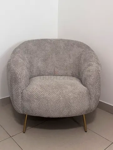 Comfy Grey Textured Accent Chair