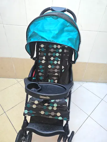Lightweight baby stroller with canopy and snack tray - good condition