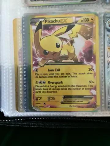 Pokémon Pikachu EX Collectible Card (in binder) - Good Condition