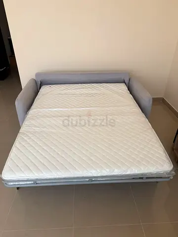 As New - Grey fabric sofa bed with mattress - HomeBox Arizona Sofa, perfect condition