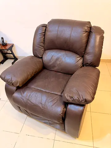 Black Leather Recliner Armchair