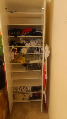 White Tall Baby Nursery Dresser / Storage Cabinet - Used