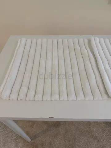 2x White Faux Fur Rug / Runner - Soft and Clean, great Condition