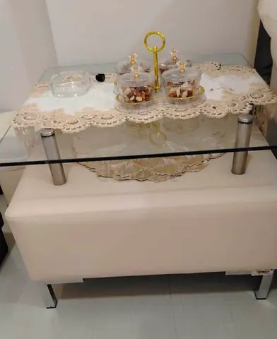 🛋️ For Sale: Luxury Modern 3-Piece Sofa Set + Premium Glass Coffee Table