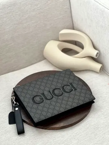 Gucci Pouch 👝 Super Master Copy Grey and black GG Supreme