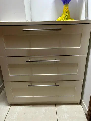 3-drawer Chest / Dresser - white, Good Condition