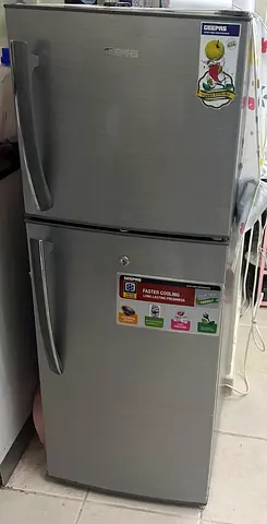 Geepas 2-Door Silver Refrigerator - Good Working Condition