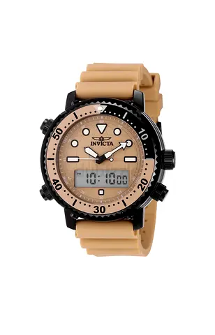 Invicta mens hybrid analog-digital sport watch - beige silicone strap