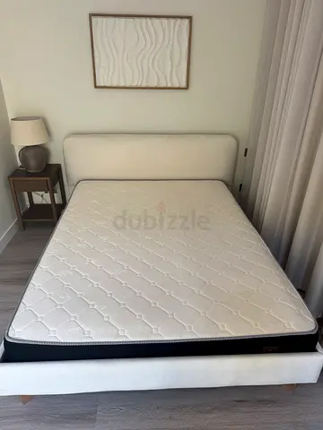 150x 200 Queen bed frame with mattress and headboard - excellent condition