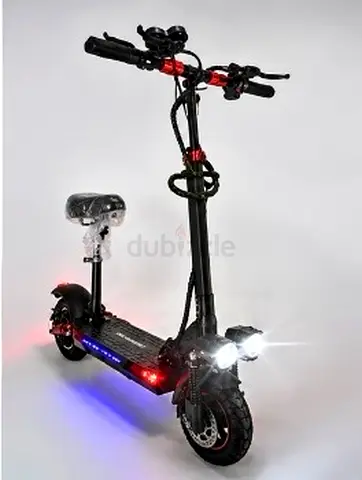 High-Power Off-Road Electric Scooter with Dual Suspension LED Lights