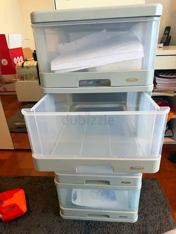 Four Tier Plastic Storage Drawers