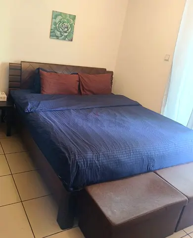 Solid Wood King Bed Frame with Headboard