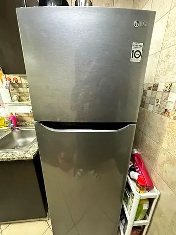 LG Top Freezer Refrigerator - Stainless Steel, Good Condition