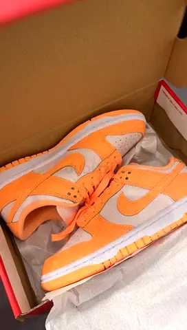 Orange and white Nike Dunk Low sneakers - size available, lightly used