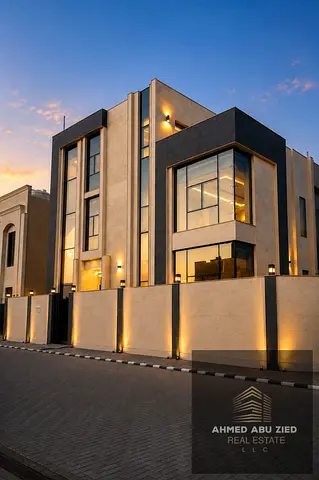 Corner villa for sale in Al Helio 1. Features 5 bedrooms, rooftop, and two kitchens. Total built‑up area 3,700 sq ft (ground, first floor, and roof).