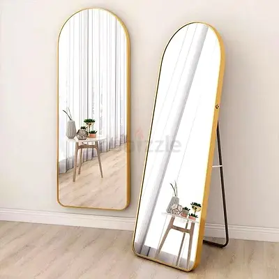 Full-Length Gold Framed Floor  Wall Mirror (Arched)