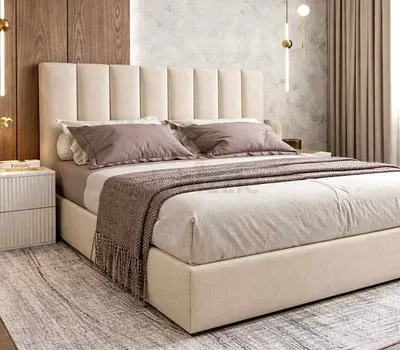 Brend New fabric wooden King size 180x200 Bed with Madical Matress Available