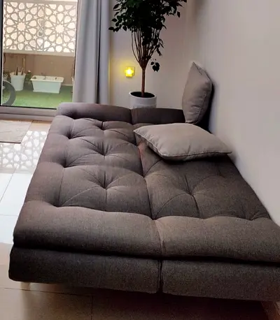 Grey Tufted Sofa Bed / Daybed - Good Condition