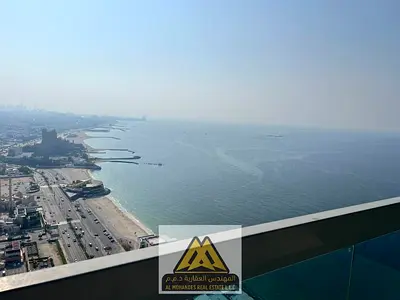 موقع مميز | أبراج الكورنيش | غرفة ماستر | مساحة كبيرة | 2 بلكونة | إطلالة بحرية كاملة ومباشرة | سكن مريح | مناسب للعائلات | قريب من جميع الخدمات