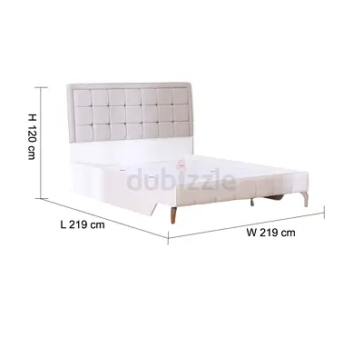 V2 Gordion 150×200 Queen Bed-Light Cream + Mattress
