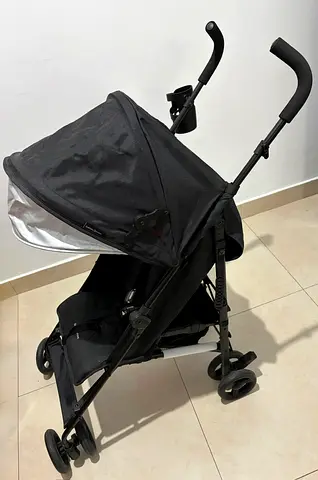 Lightweight Black Compact Baby Stroller - Good Condition